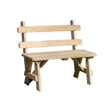 CREEKVINE DESIGNS 40 in Treated Pine Traditional Garden Bench with Back FB40WB2CVD